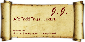 Járányi Judit névjegykártya